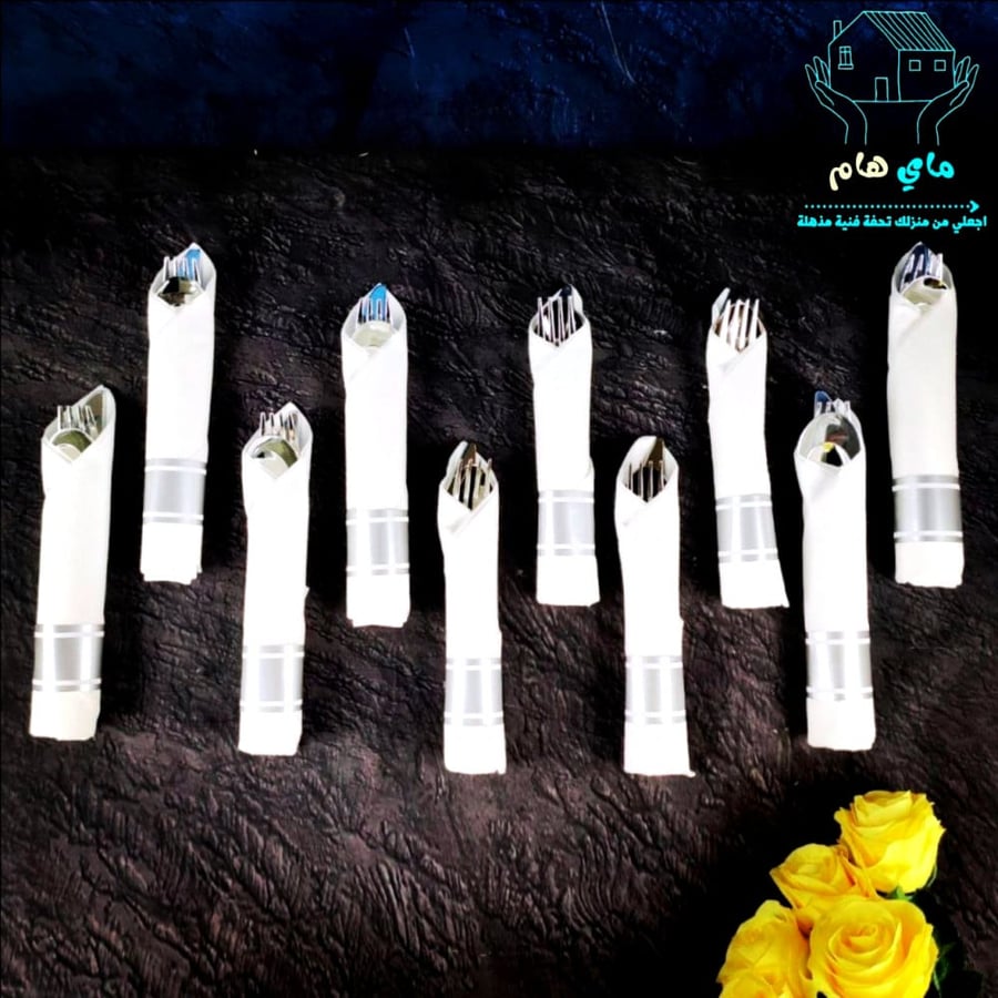 طقم ضيافة لتقديم الطعام 40 قطعة باللون الذهبي، عصري وعملي وأنيق