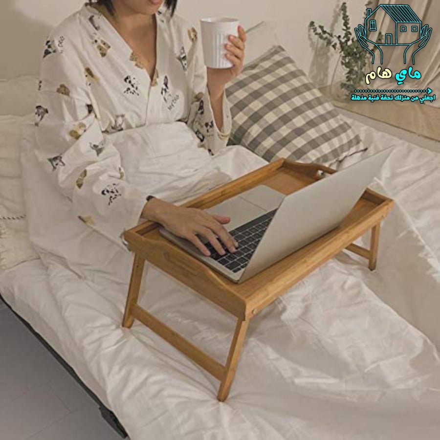 طاولة و صينية خشبية، قابلة للطي، 50x30x23 سم