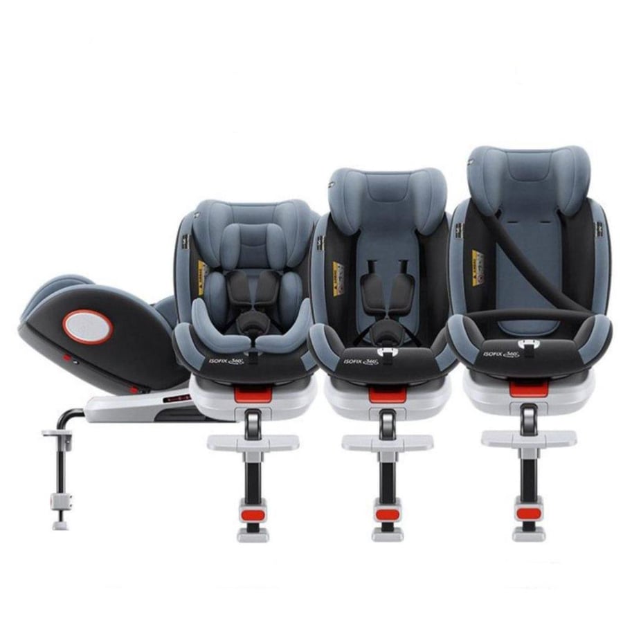كرسي سيارة دوار بنظام isofix مع ساق داعم