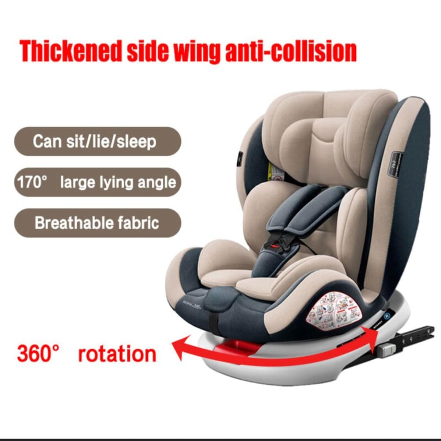 كرسي سيارة دوار بنظام isofix مع ساق داعم