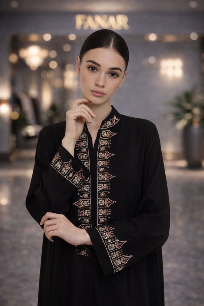 Embroidered abaya 9515