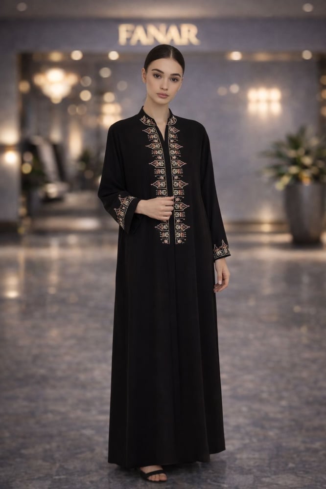 Embroidered abaya 9515
