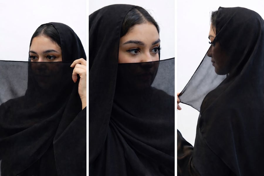 طرحة سادة بقماش دجى الليل