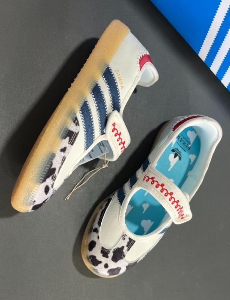 Adidas x Toy Story Samba Jane cow-print ballet flats