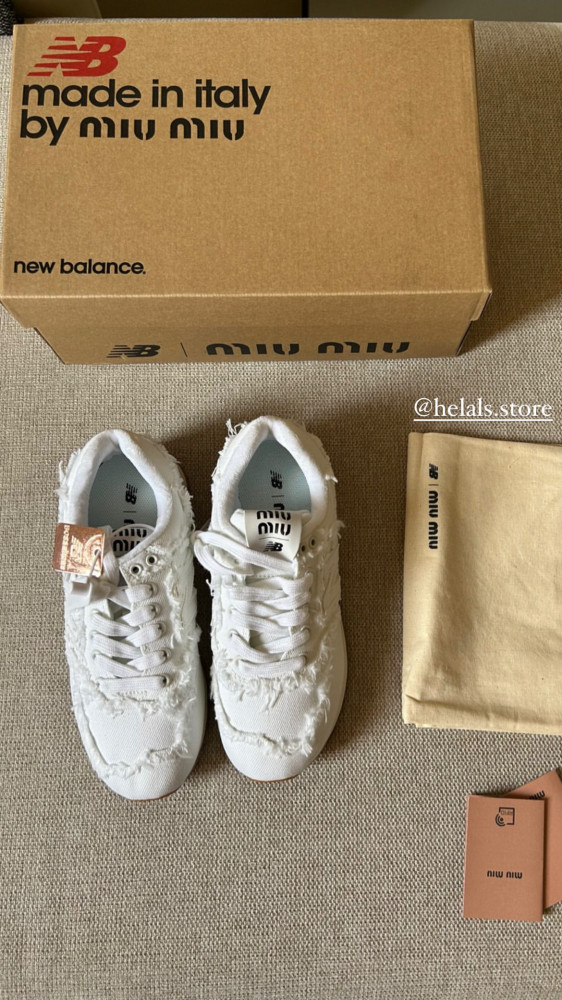 574 New Balance x Miu Miu denim sneakers