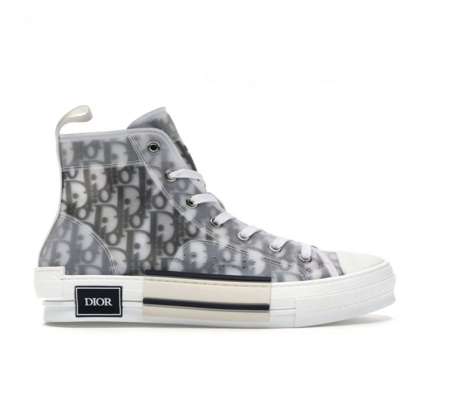 Dior White/Grey Oblique Mesh B23 High