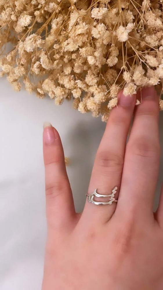 Women's ring with two names design — Ohood Store