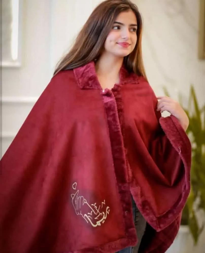 وشاح شتوي انيق احمر متجر عهود