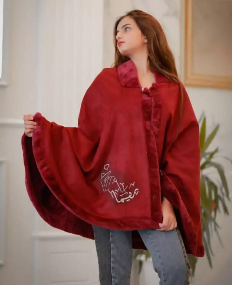 وشاح شتوي انيق احمر متجر عهود
