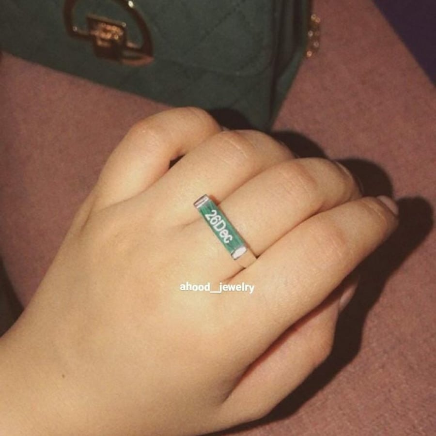 Silver royal date or name ring - Ahoud Store
