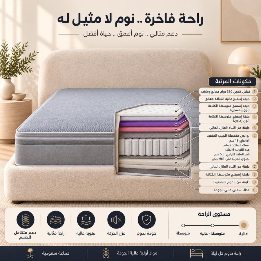 مرتبة جراند ريست – مقاس 140 × 200 سم ارتفاع 20سم