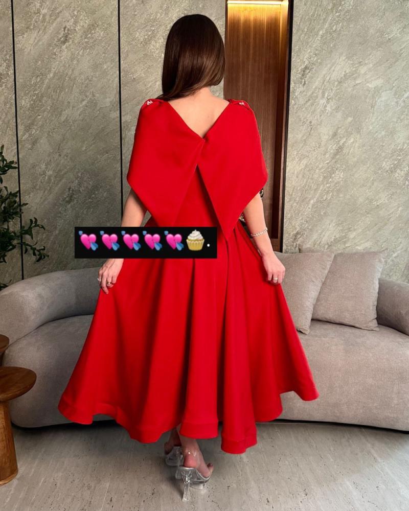 French red dress with royal fit