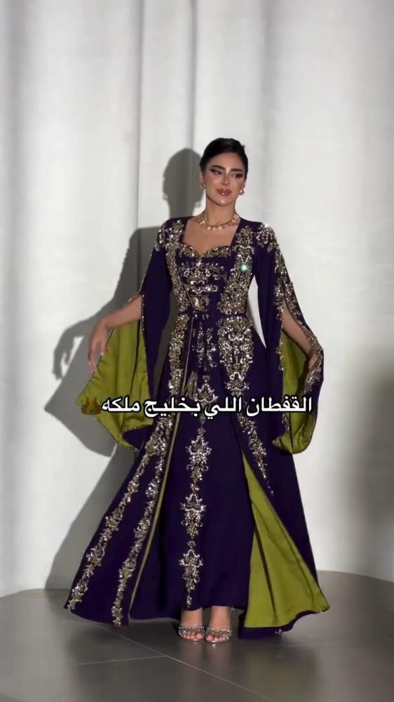 قفطان مغربي بتطريز ملكي فاخر