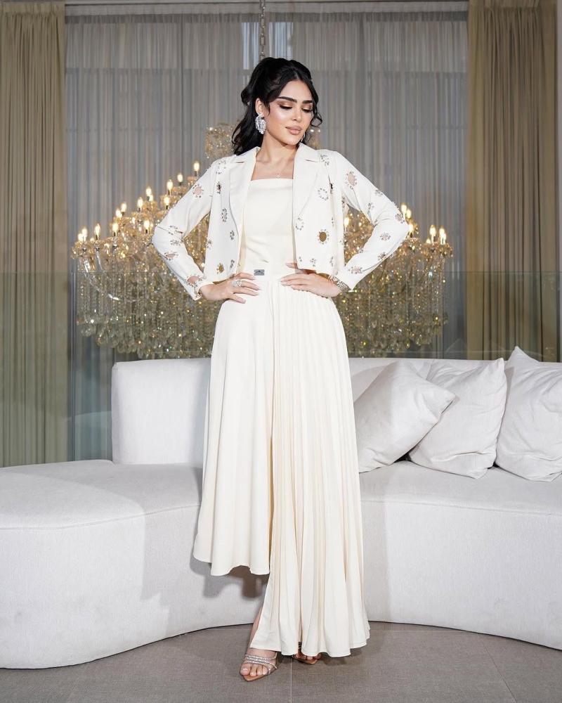 Beige two-piece dress