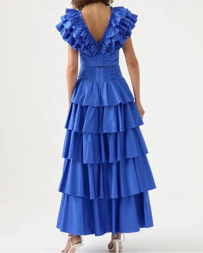 European blue suit with the plate and the wonderful ruffles