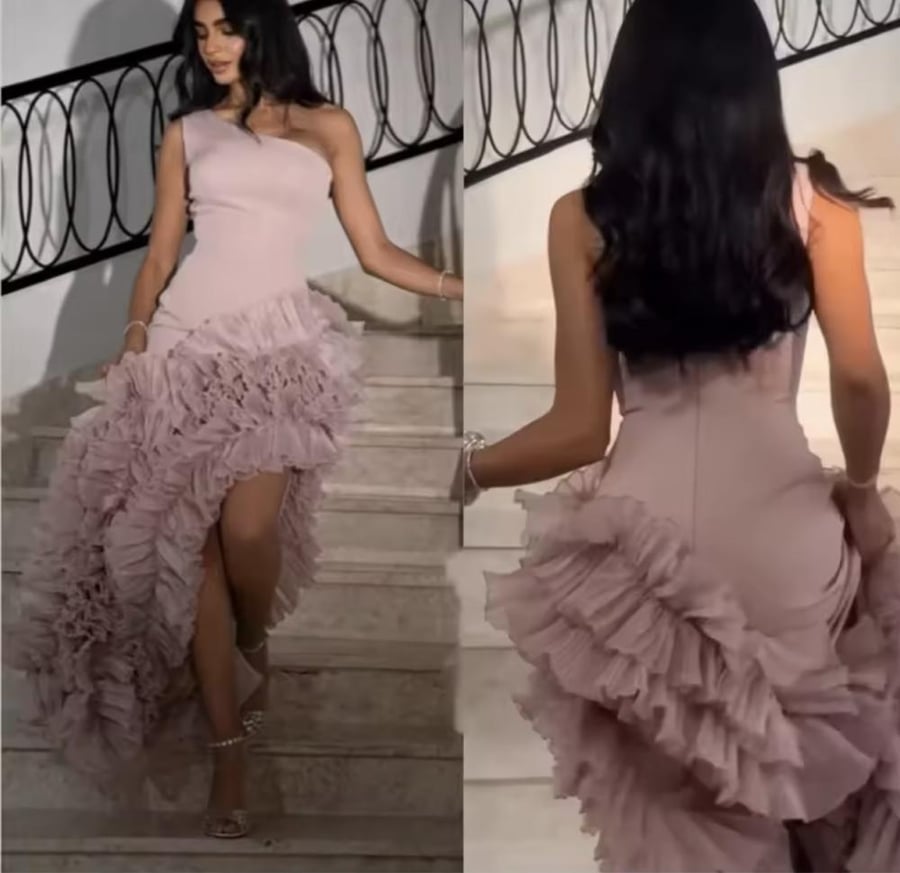 فستان اوربي pink بقصات انسيابيه