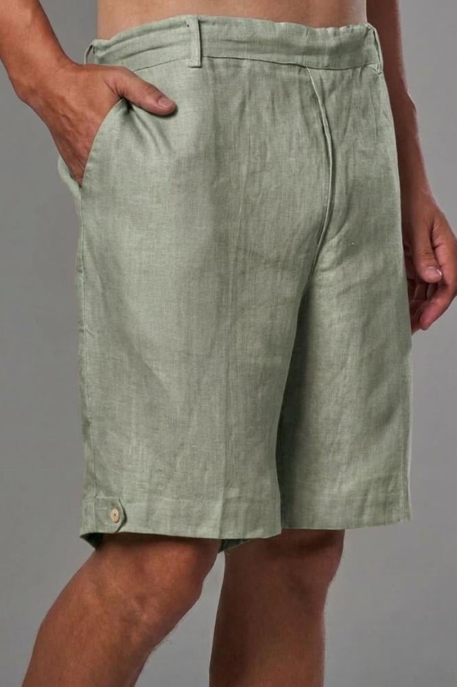 شورت بستاشيو  كتان رجالي - linen shorts