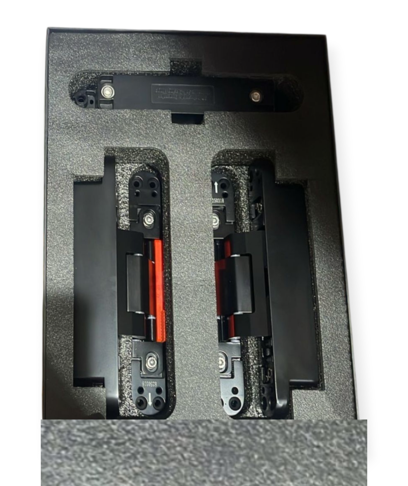 Hidden hinge set from AKADA consisting of 3 hinges designed for heavy doors with large loads (300–500 kg)