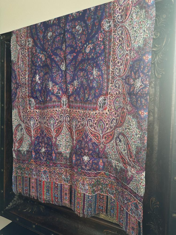 Silk embroidered shawl