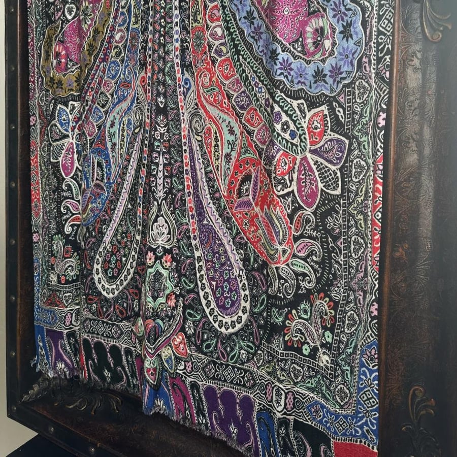 Silk shawl embroidered