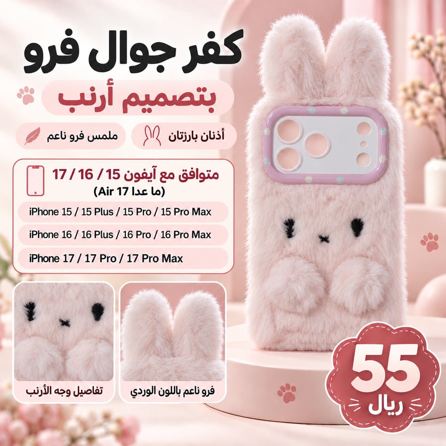 كفر جوال أرنب لطيف - Lovely Rabbit Phone Case