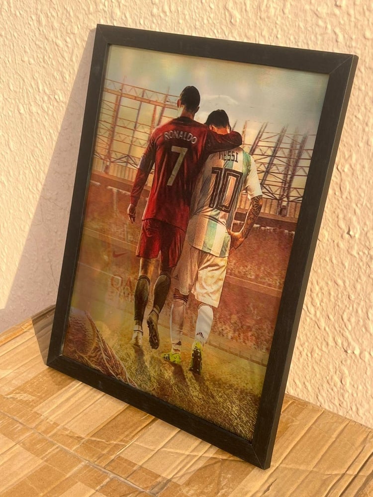 لوحة ميسي وكريستيانو ثلاثي الأبعاد - 3D cristiano ronaldo -lionel messi  wall pantel