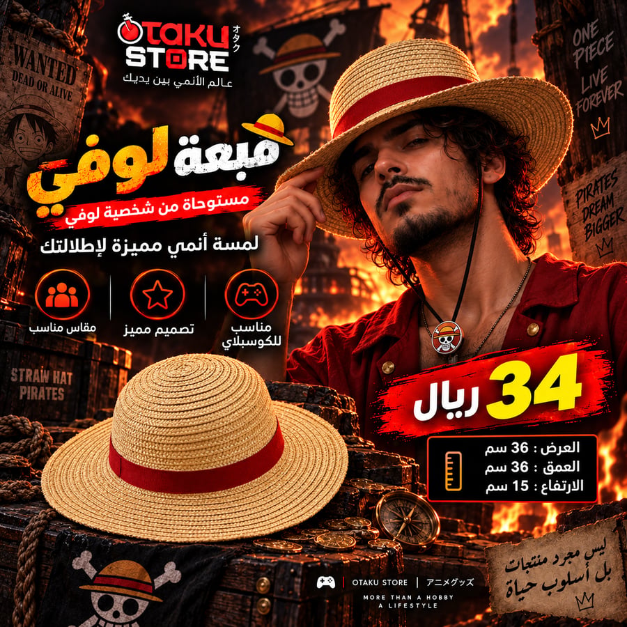 قبعة لوفي -  luffy hat