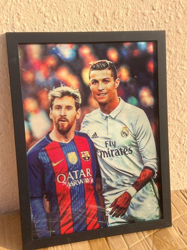 لوحة ميسي وكريستيانو ثلاثي الأبعاد - 3D cristiano ronaldo -lionel messi  wall pantel