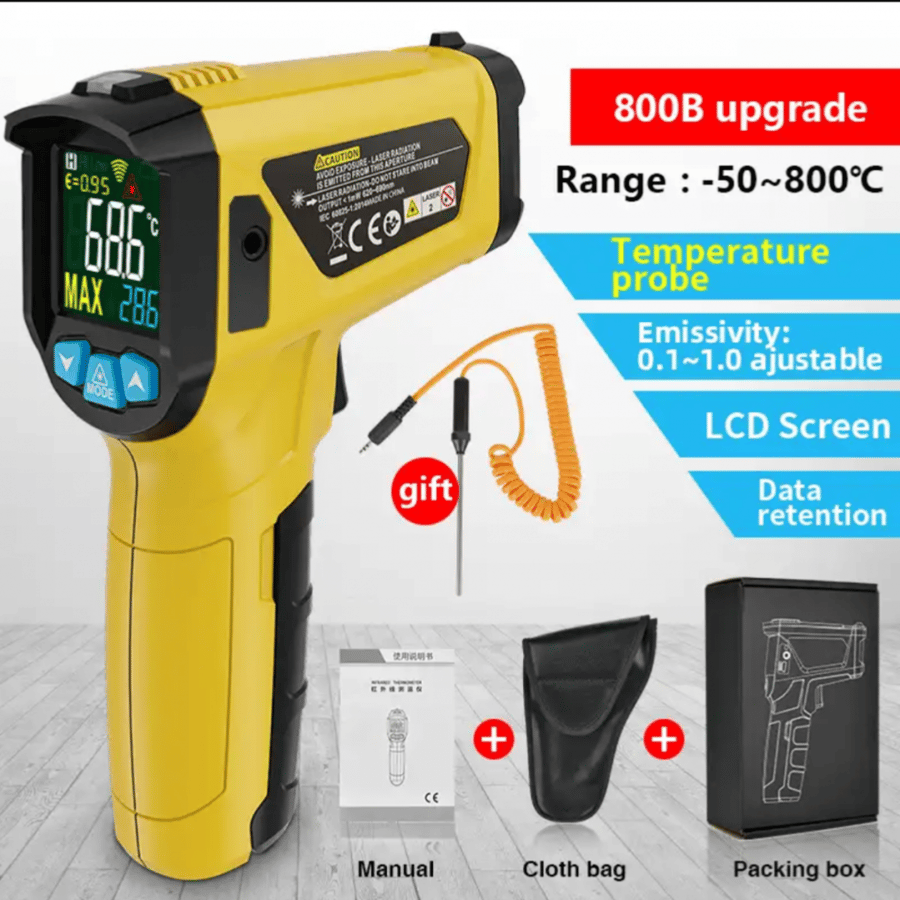 مقياس حراره الرقمي بالأشعه تحت الحمراء800c