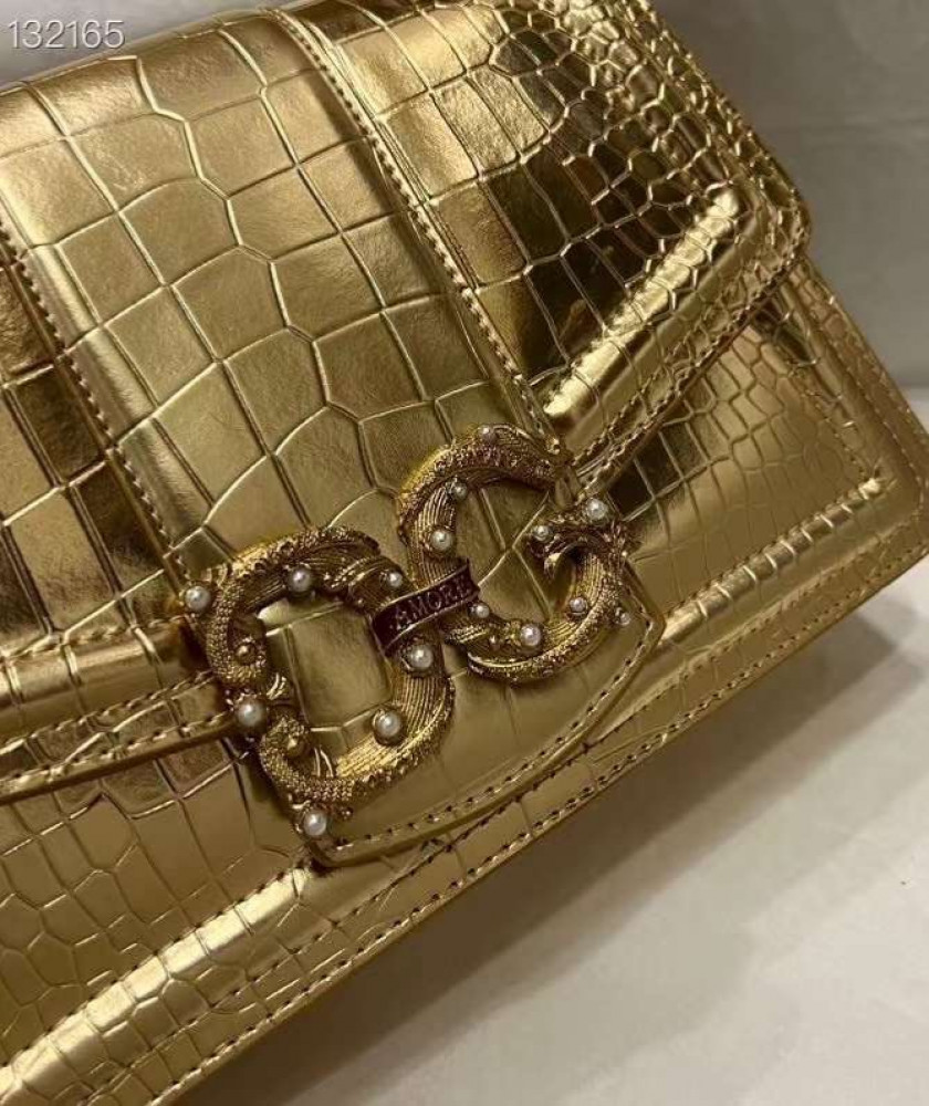 Dolce & Gabbana bag, gold, crocodile leather