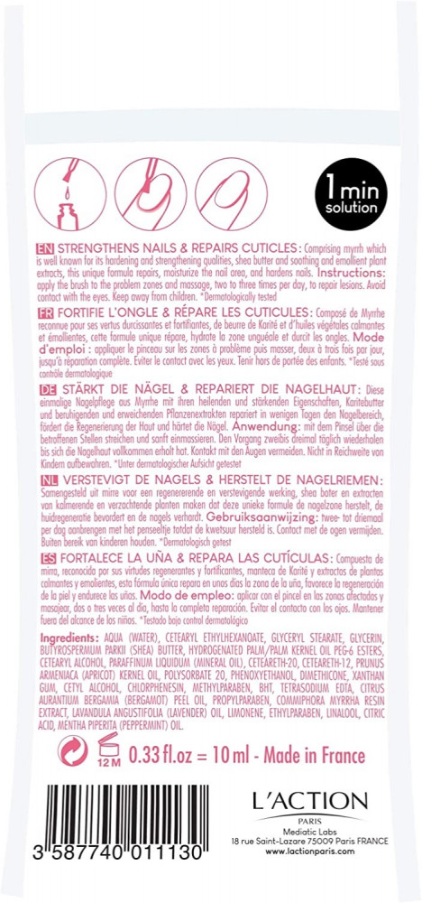 لا اكشن مقوي محيط الأظافر بخلاصة نبات المُر 10ml