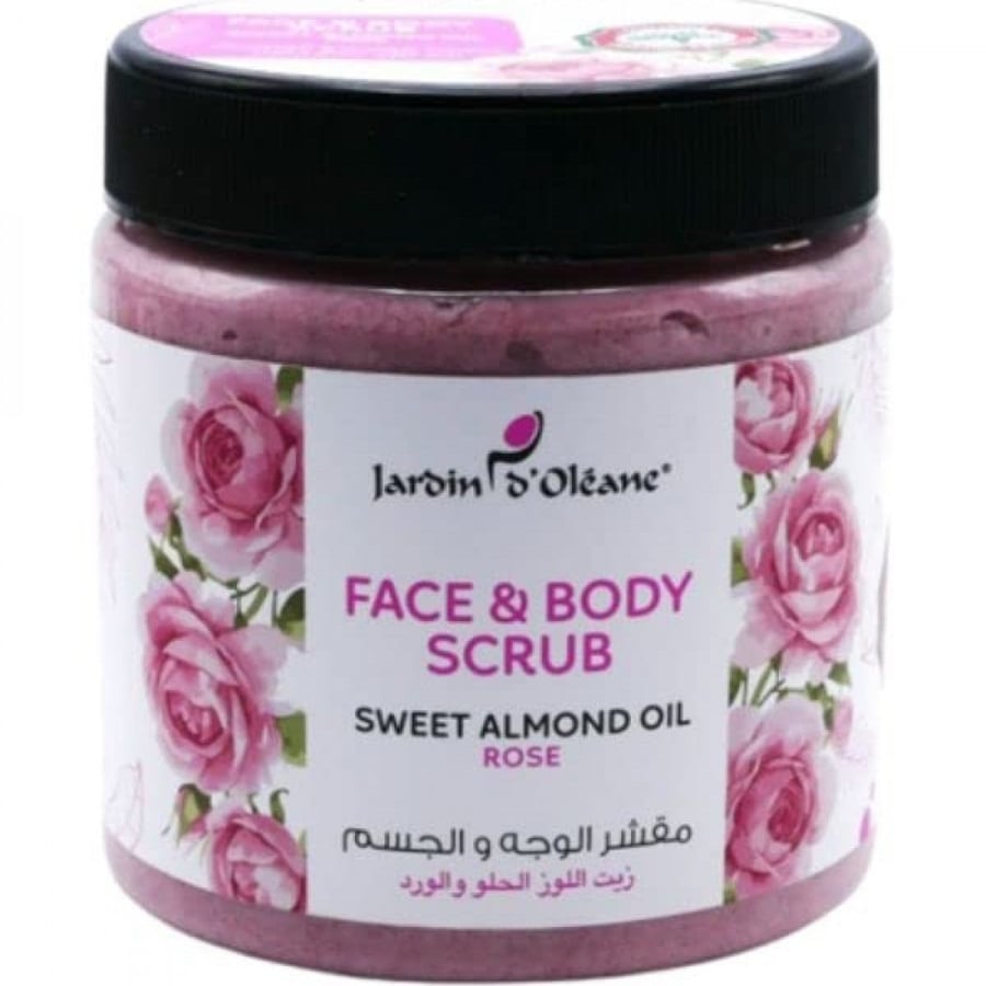 جاردن اوليان مقشر الوجه والجسم بزيت اللوز الحلو والورد 500ml