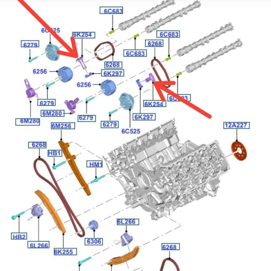 عدد 2 شداد جنزير  فورد محركات 5.0L من 2011-2025 موستنق , F150 اصلي وكالة شامل رسوم الشحن والضريبة 6K254