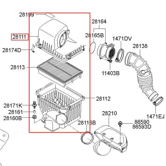 قربة هواء ثلاث قطع هونداي H1 ديزل من 2007-2020 اصلي وكاله شامل رسوم الشحن والضريبة