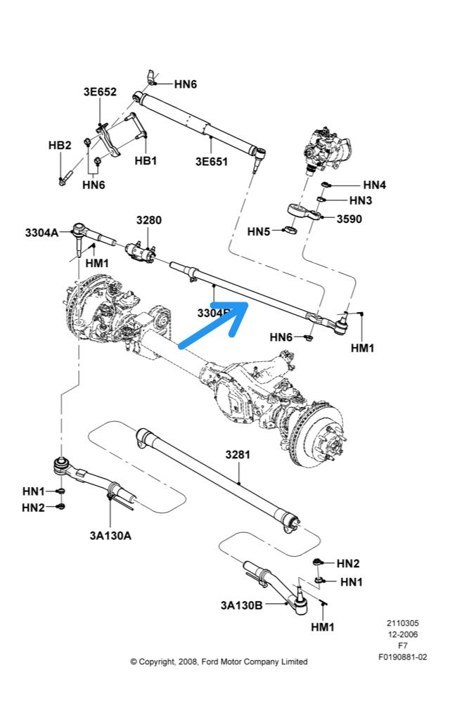 (دفع رباعي دبل) ذراع دركسون يسار جهة السائق فورد F-350 F-250 من 2005 الى 2010 اصلي MOOG شامل رسوم الشحن