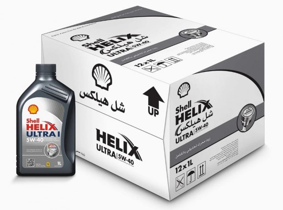 كرتون زيت محركات الديزل الأصلي من شل هيليكس الترا اي 5W-40 - كرتون يحتوي (12 عبوة × 1 لتر) شامل رسوم الشحن والضريبة