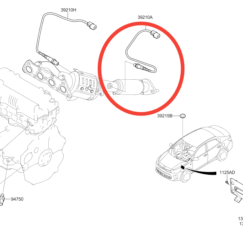 حساس اوكسجين سفلي هونداي توسان من 2018 الى 2020 اصلي وكاله SENSOR-LAMBDA Part Number: 393512A634 (39351-2A634) شامل رسوم الشحن والضريبة