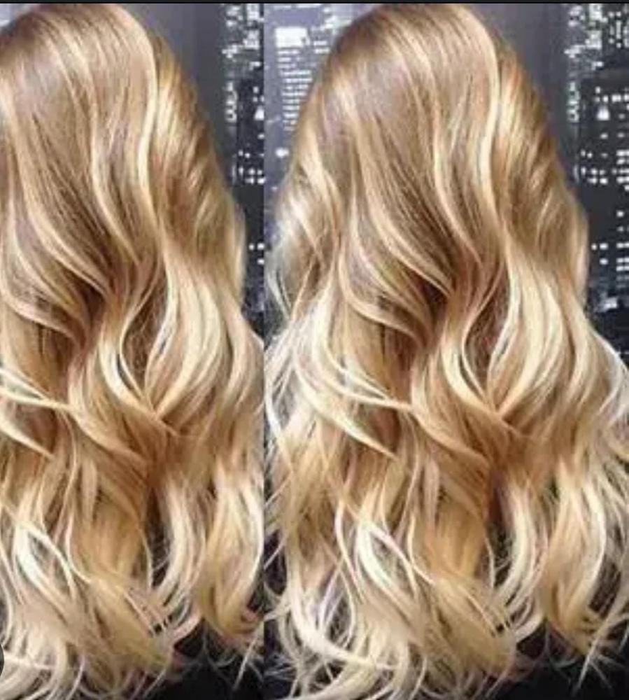 Hair dye + bleach (long hair)