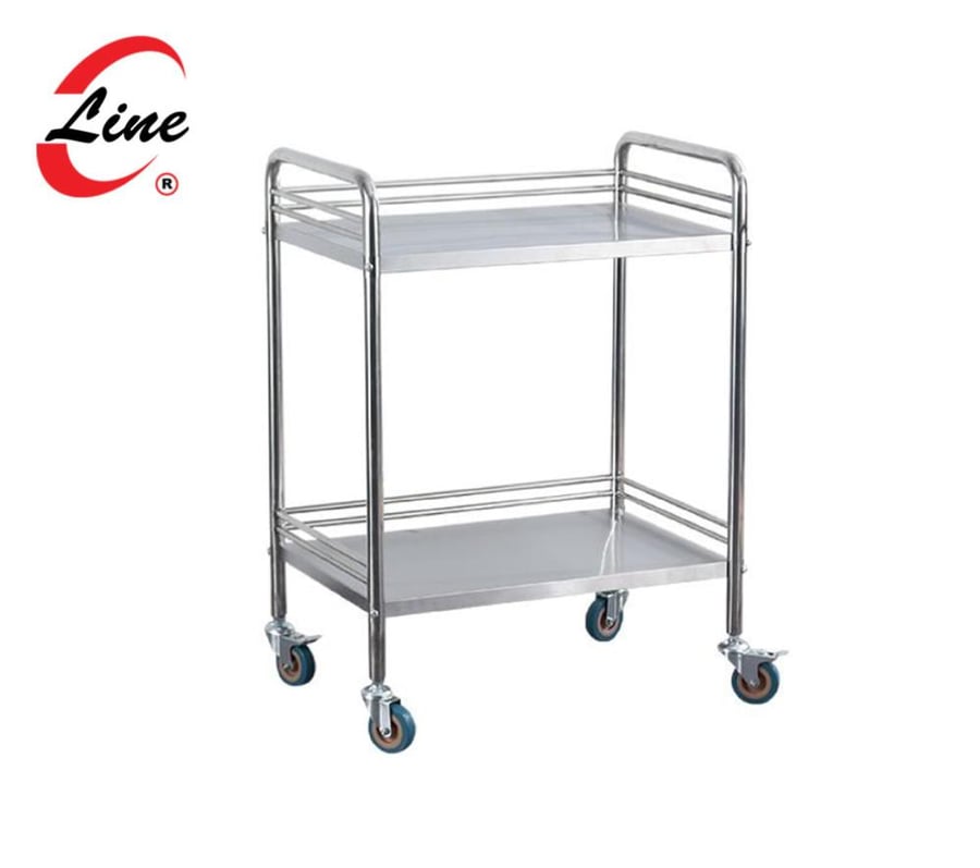 S.S Trolley - 2 Shelves Flat