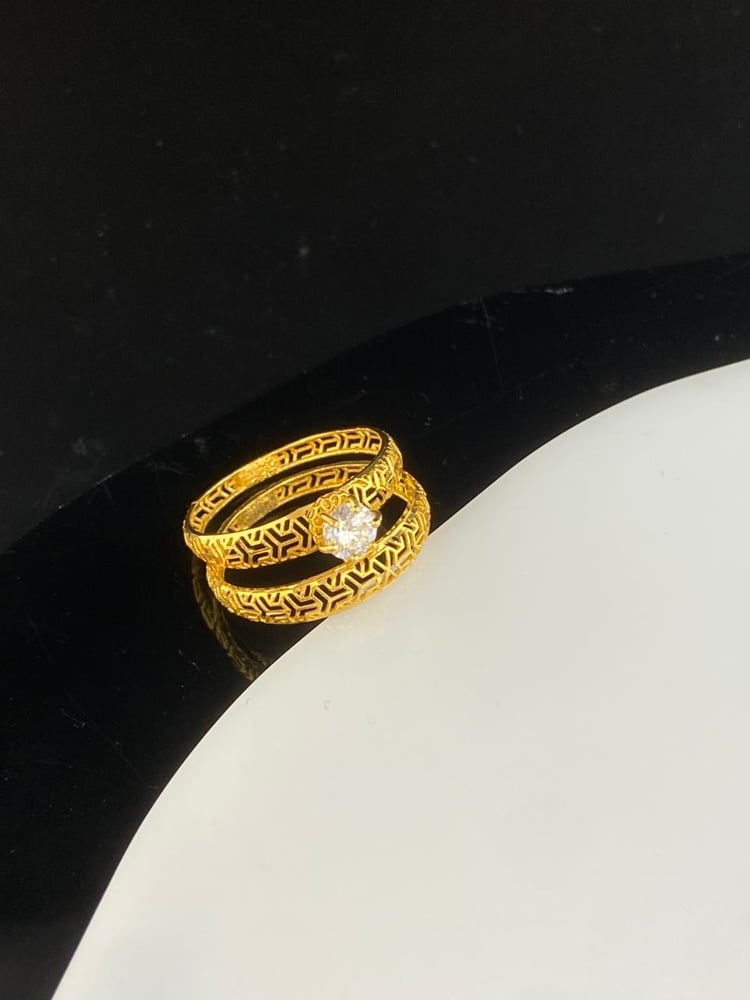 خاتم توينز ذهب عيار21 فاخر و انيق مقاس19 وزن 2.63 بوابة.4