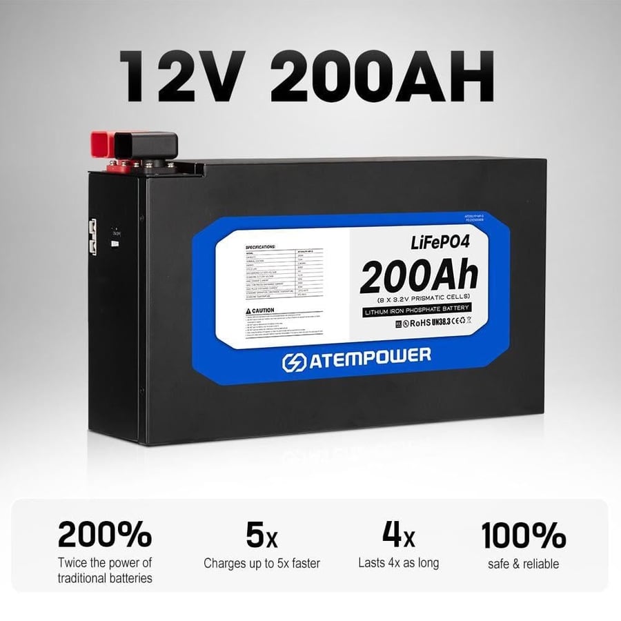 بطارية ليثيوم 200 أمبير شبه نحيفه - الإصدار الثالث ATEM POWER
