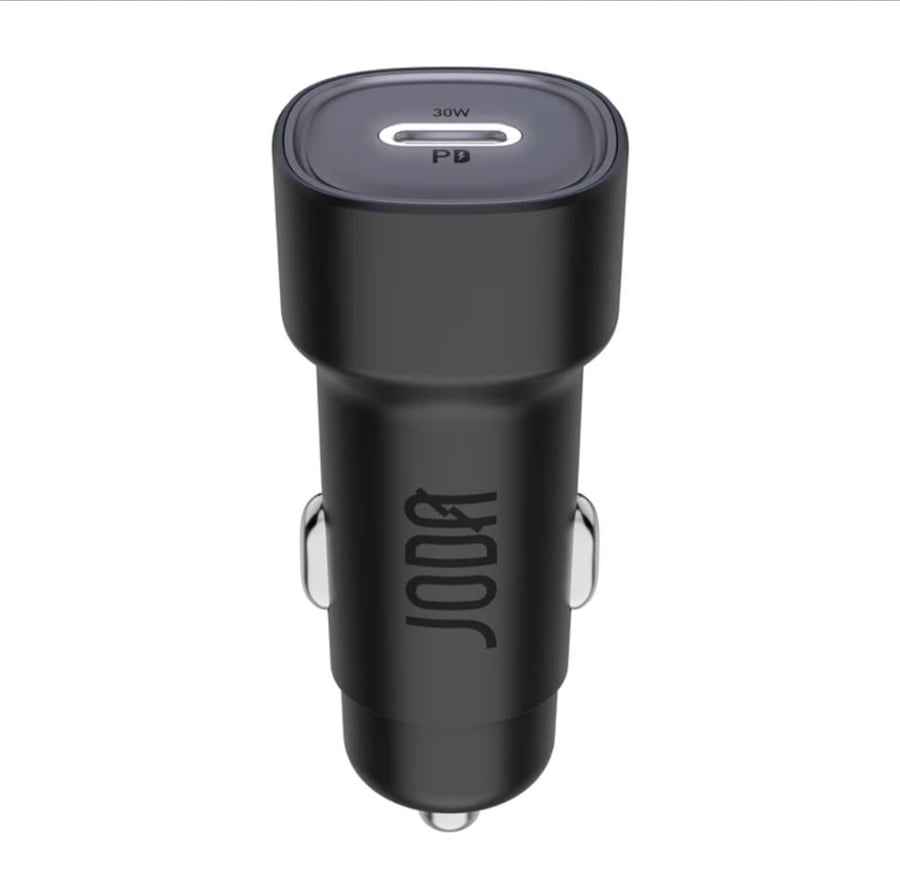 راس شاحن سيارة منفذ تايب سي توب 30واط جودا Joda 30W USB-C Car Charger Black