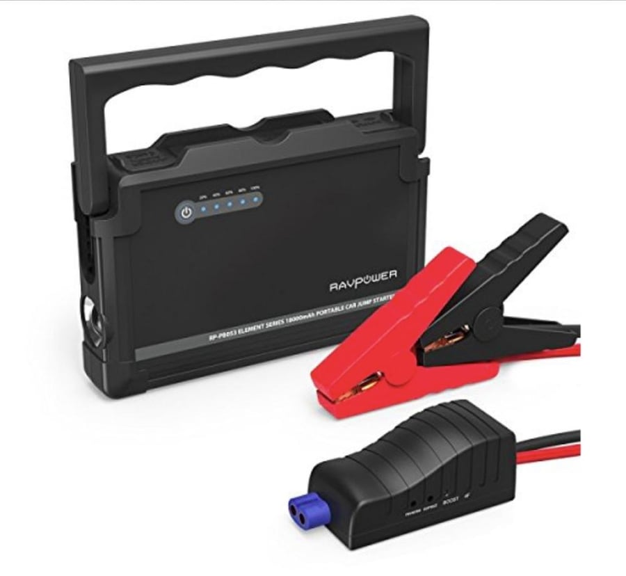 بطارية متنقلة واشتراك سيارة 18000مللي أمبير Ravpower Jump Starter 18000mAh Li-ion Battery MAX 600A