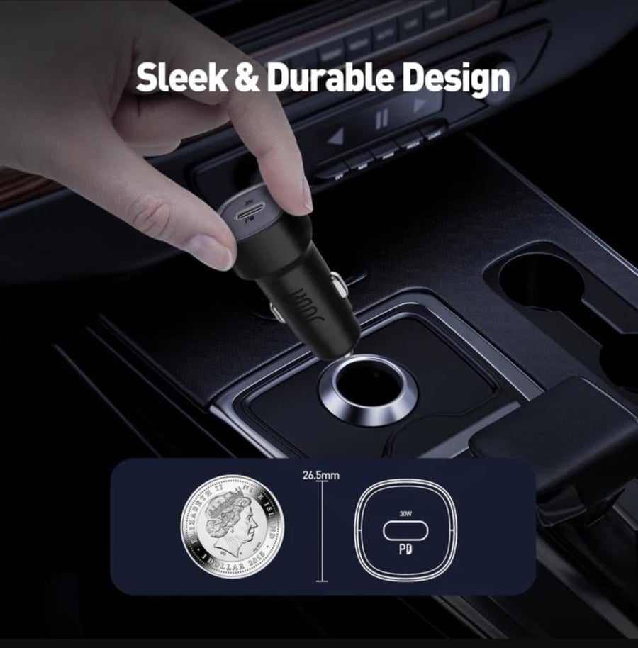 راس شاحن سيارة منفذ تايب سي توب 30واط جودا Joda 30W USB-C Car Charger Black