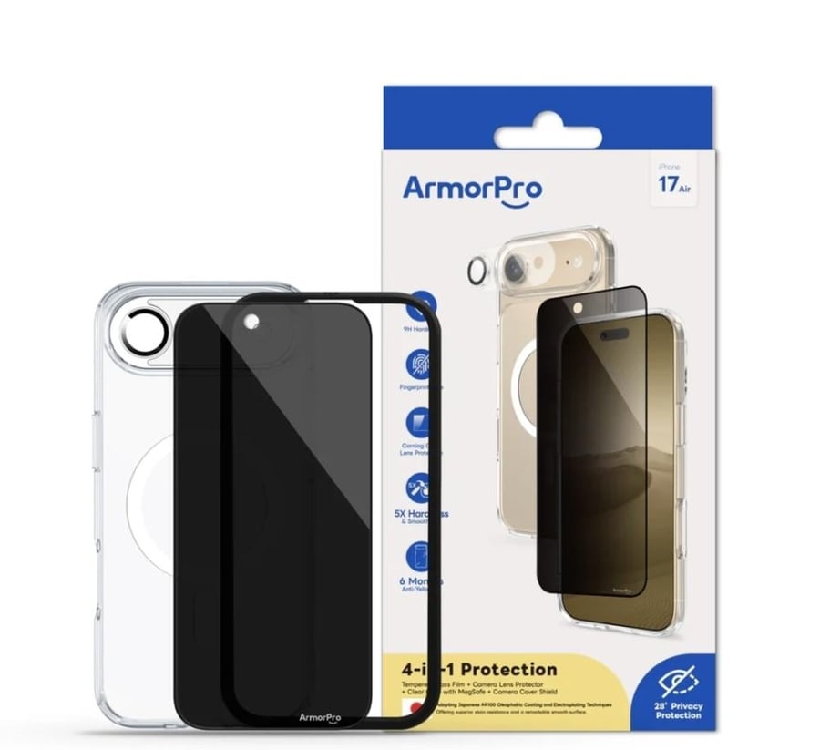 بكج حماية آيفون 17 آير آرمر برو الياباني الأصلي ملاقيف ArmorPro Basic 4 in 1 Combo Privacy iphone 17 Air