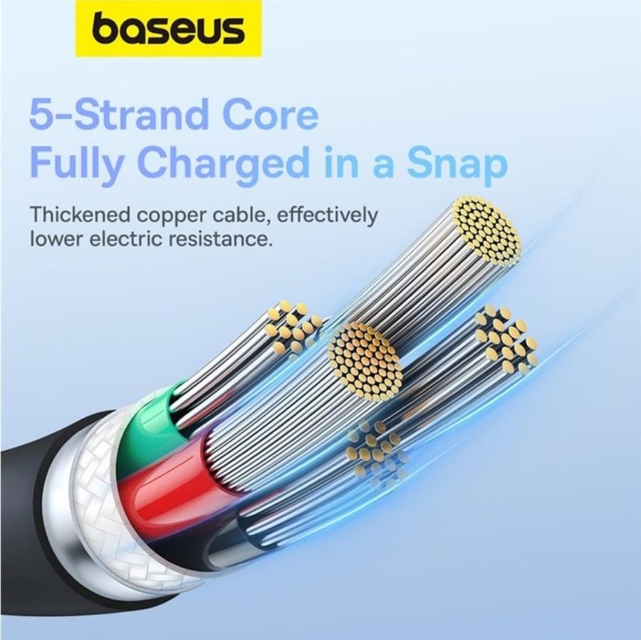 كيبل شحن سريع بي دي آيفون Baseus Superior Series PD 20W Type-C إلى Lightning للشحن السريع بطول 1.20 متر - أسود