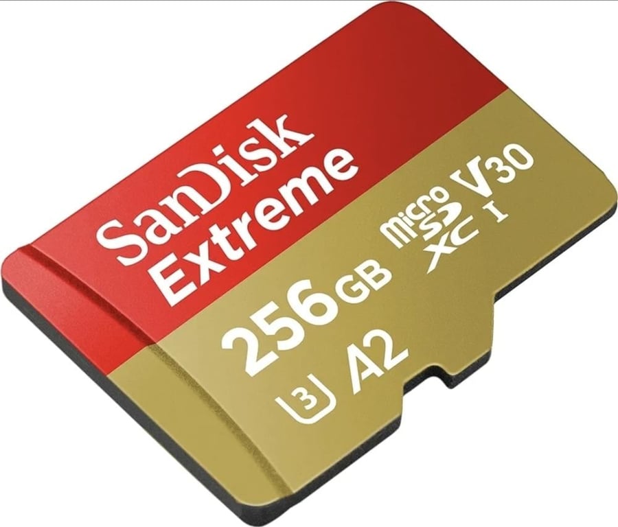 ذاكرة مايكرو 256قيقا سانديسك اكستريم 4 ك يو اتش دي Sandisk Extreme microSDXC Card 4K UHD