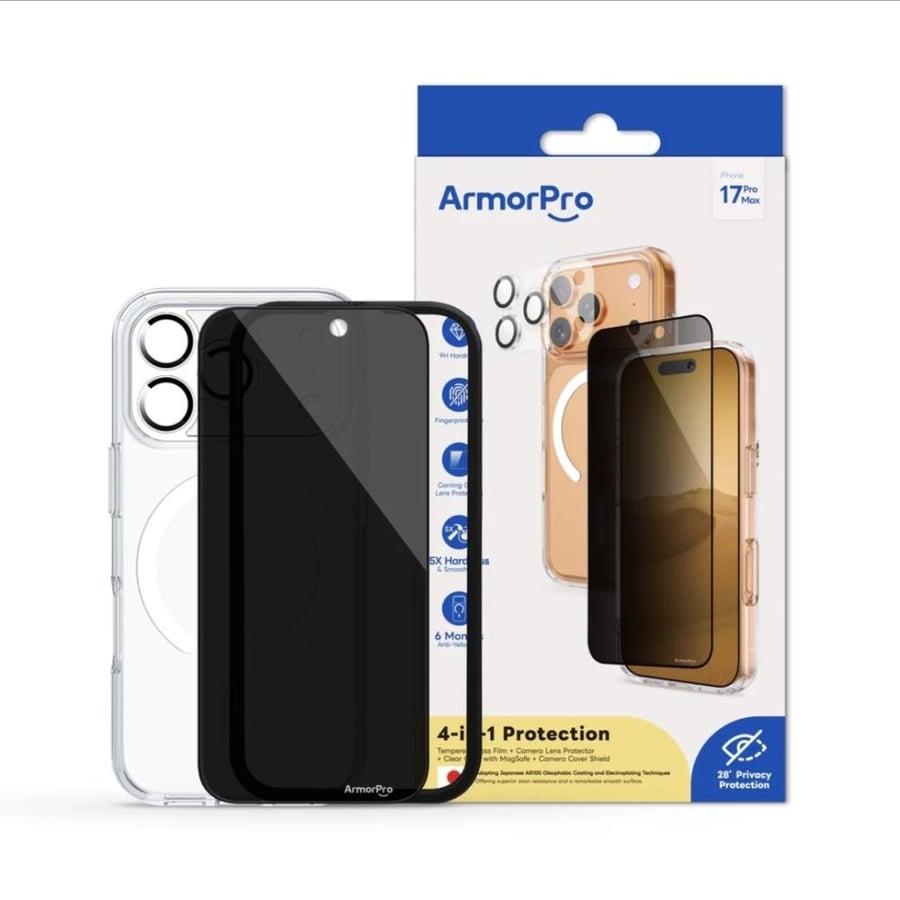 بكج حماية آيفون 17 بروماكس آرمر برو الياباني الأصلي ملاقيف ArmorPro Basic 4 in 1 Combo Privacy iphone 17 Pro Max