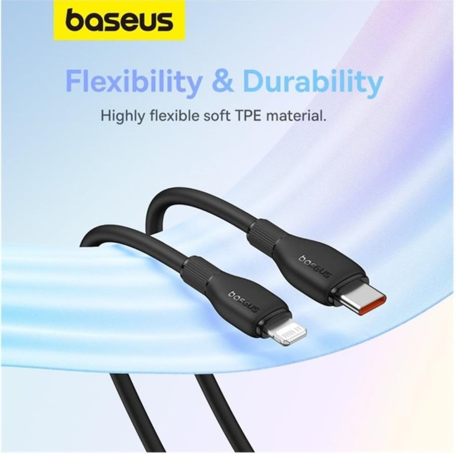 كيبل شحن سريع بي دي آيفون Baseus Superior Series PD 20W Type-C إلى Lightning للشحن السريع بطول 1.20 متر - أسود