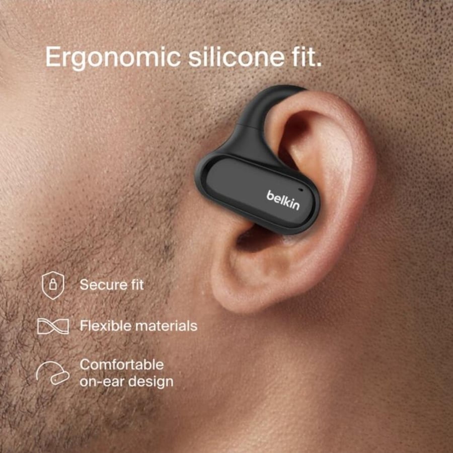 سماعة بلوتوث مقاومة للماء والتعرق بلكن belkin SoundForm ClearFit Open-Ear Wireless Earbuds